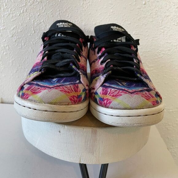 Adidas Stan Smith Floral Paint Shoes Size 7 EUC - Picture 3 of 7